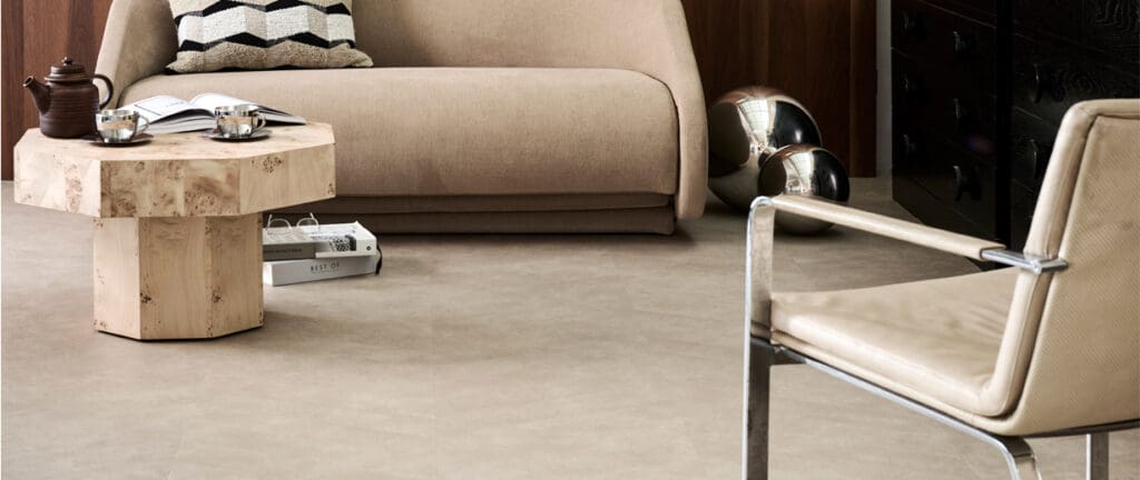 Industriële minimalistische PVC betonlook vloer
